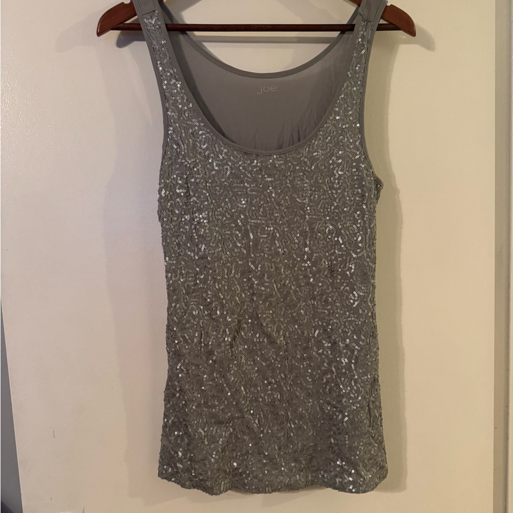 Joe Fresh Silver Sequin Tank Top